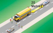 Rester 20 mètres derrière l'autobus